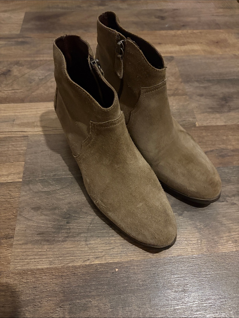 Anonymous Suede Ankle Boots in Taupe